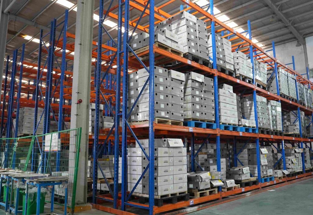 Edge banding packaging area preparing goods for export