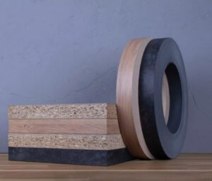 Veneer edge banding with natural oak texture