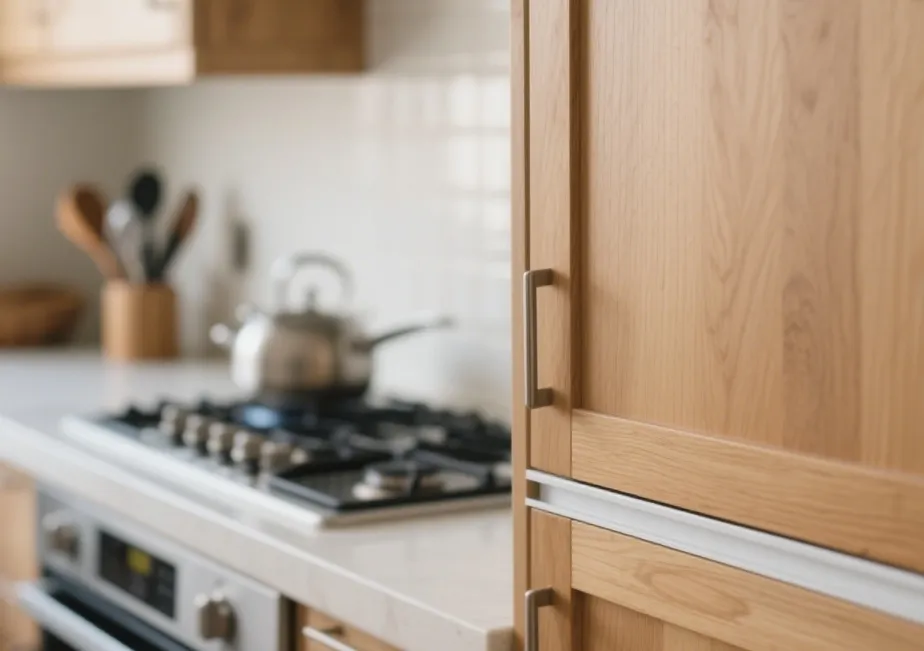 edge banding in bathroom and kitchen