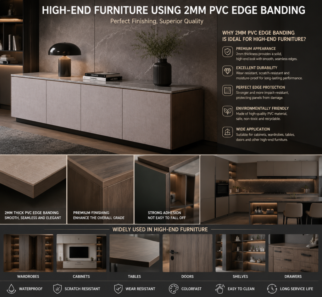 %high end furniture using 2mm pvc edge banding