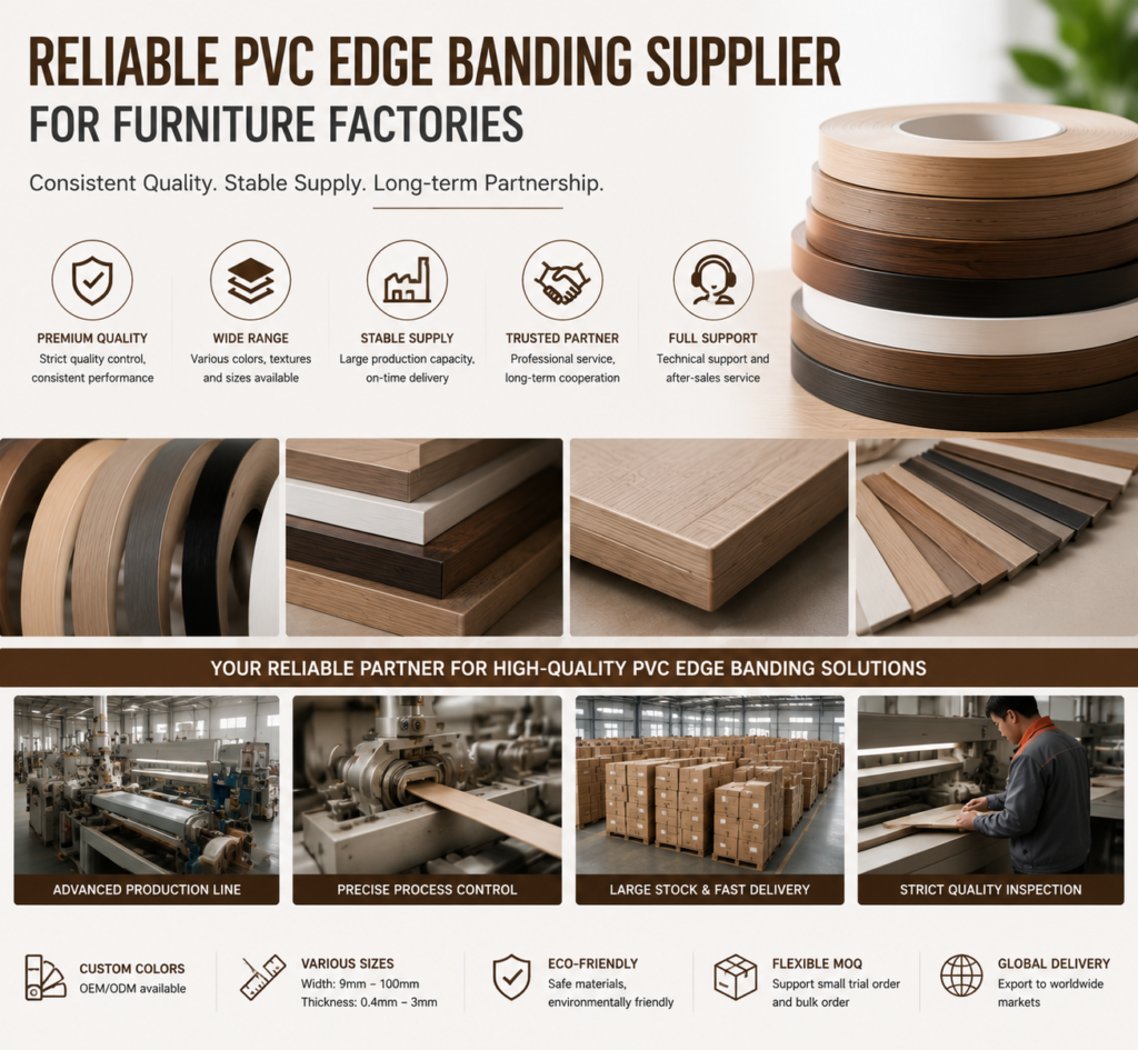 reliable pvc edge banding supplier for furniture factories